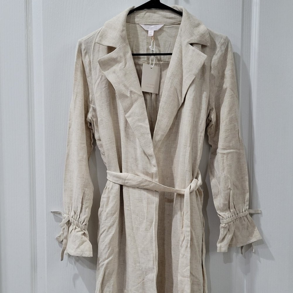 LC Lauren Conrad linen trench coat sz XS BNWT